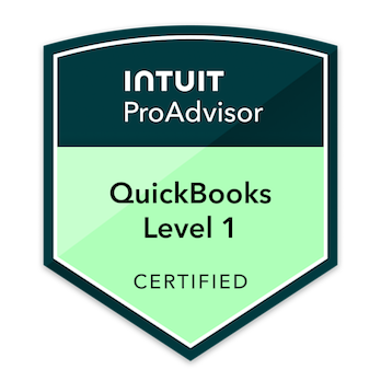 Intuit QuickBooks Certification Level 1 badge